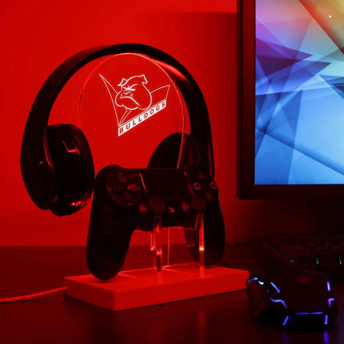 Bulldogs Rlfc Led Gaming Headset Controller Stand 1