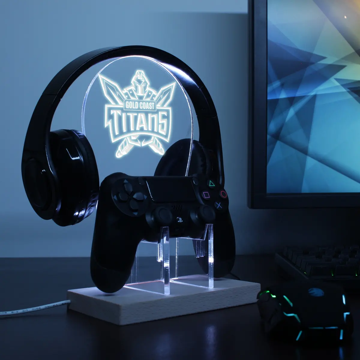 Gold Coast Titans Led Gaming Headset Controller Stand 2