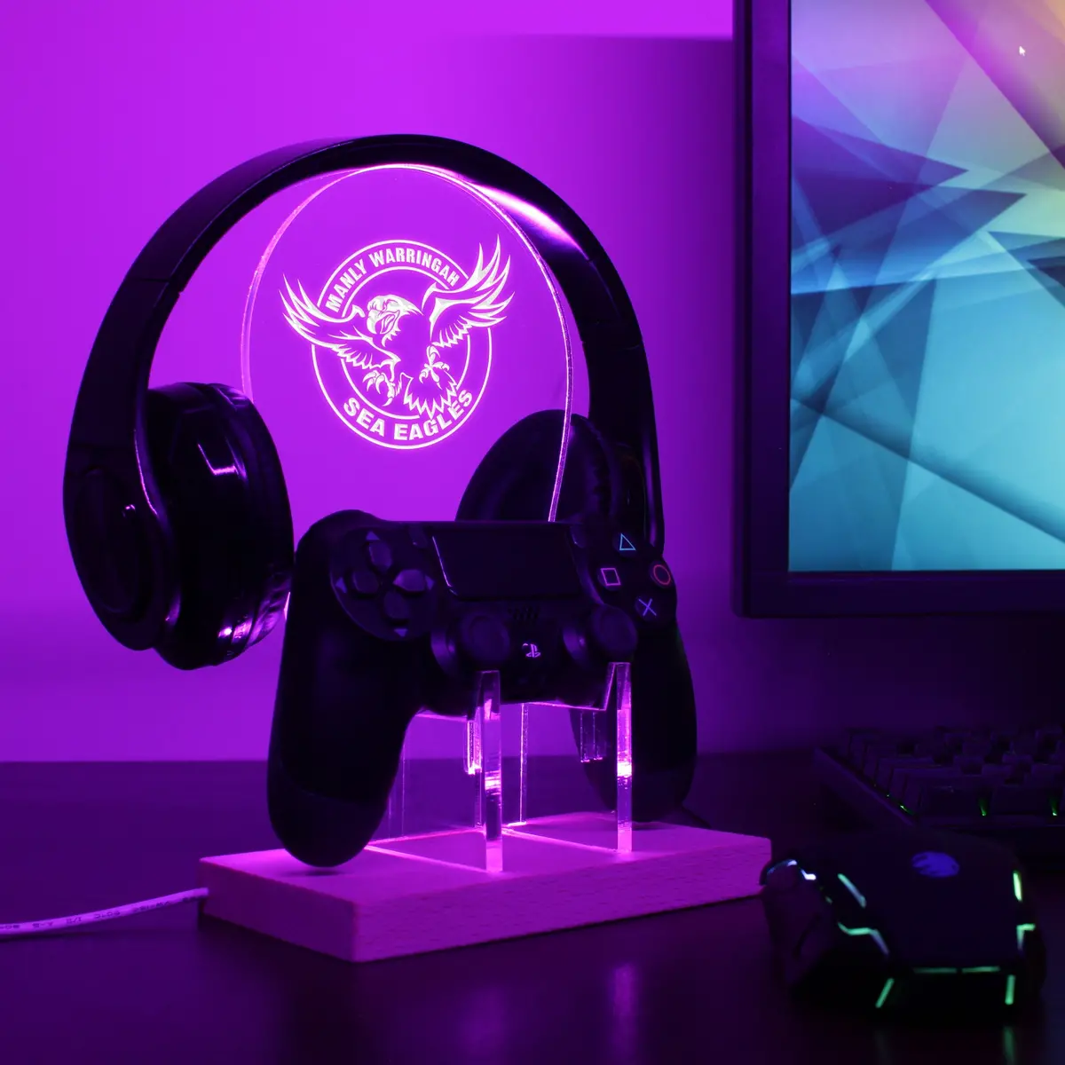 Manly-Warringah Sea Eagles Led Gaming Headset Controller Stand 1