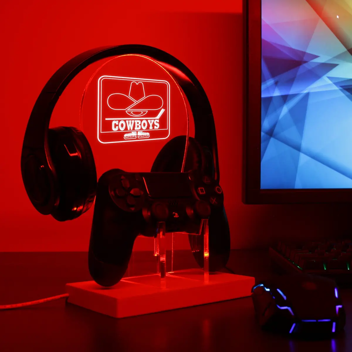 Calgary Cowboys Led Gaming Headset Controller Stand 1