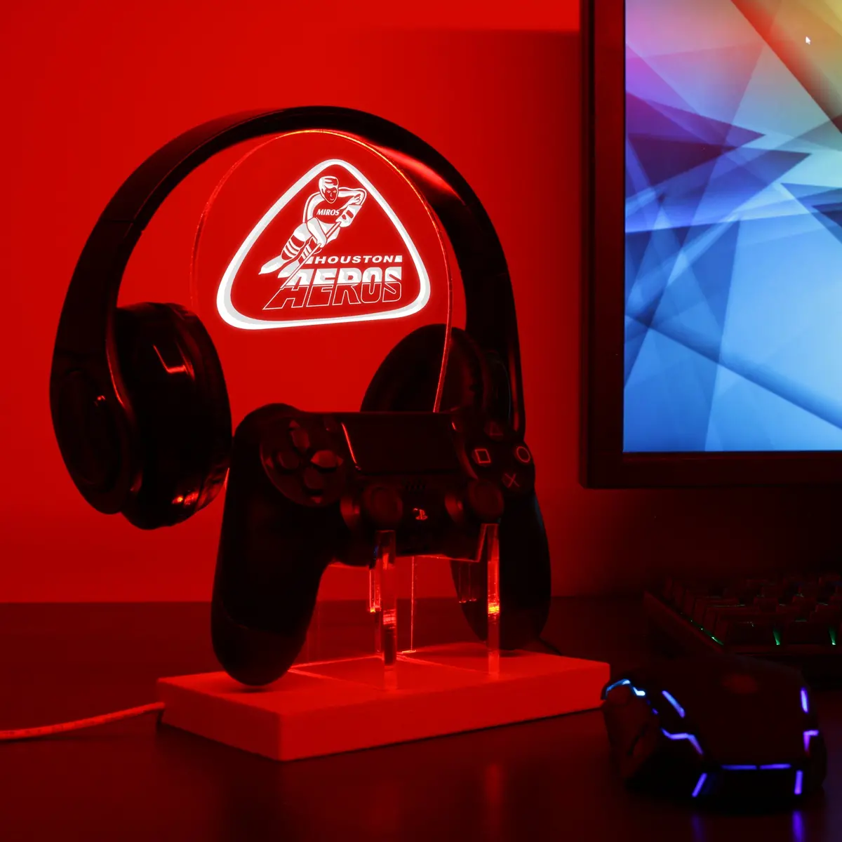 Houston Aeros Led Gaming Headset Controller Stand 1