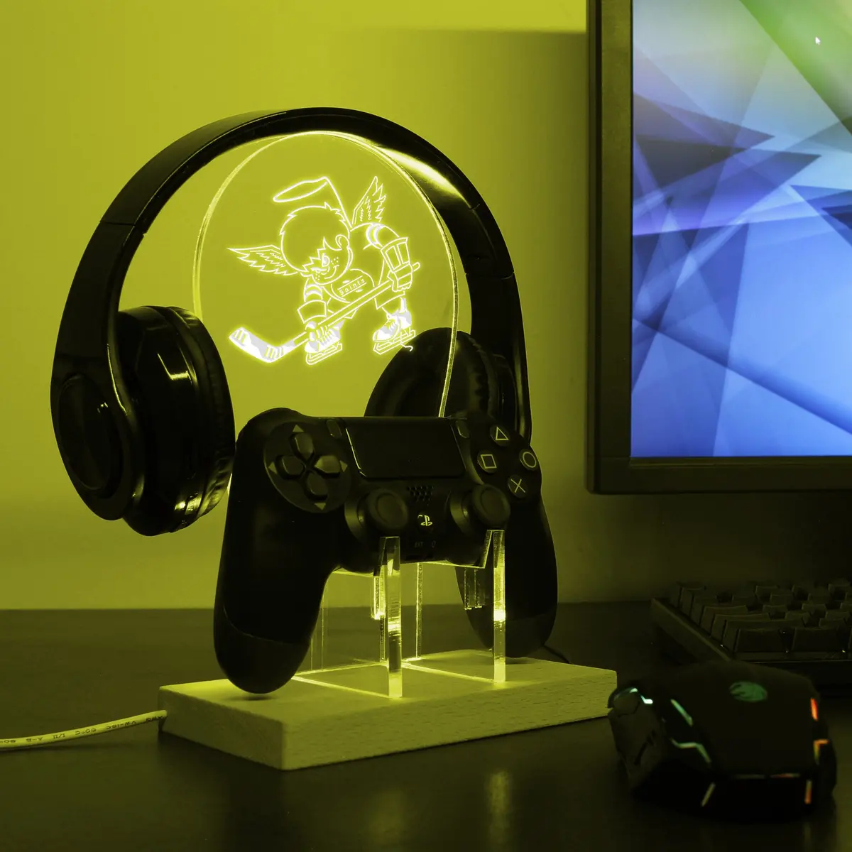 Minnesota Fighting Saints Led Gaming Headset Controller Stand 1