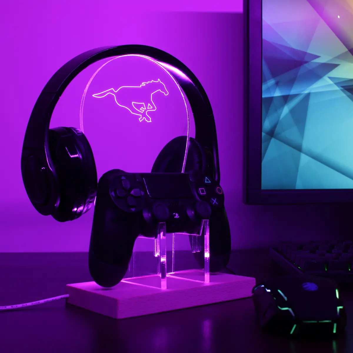 Calgary Stampeders Led Gaming Headset Controller Stand 1