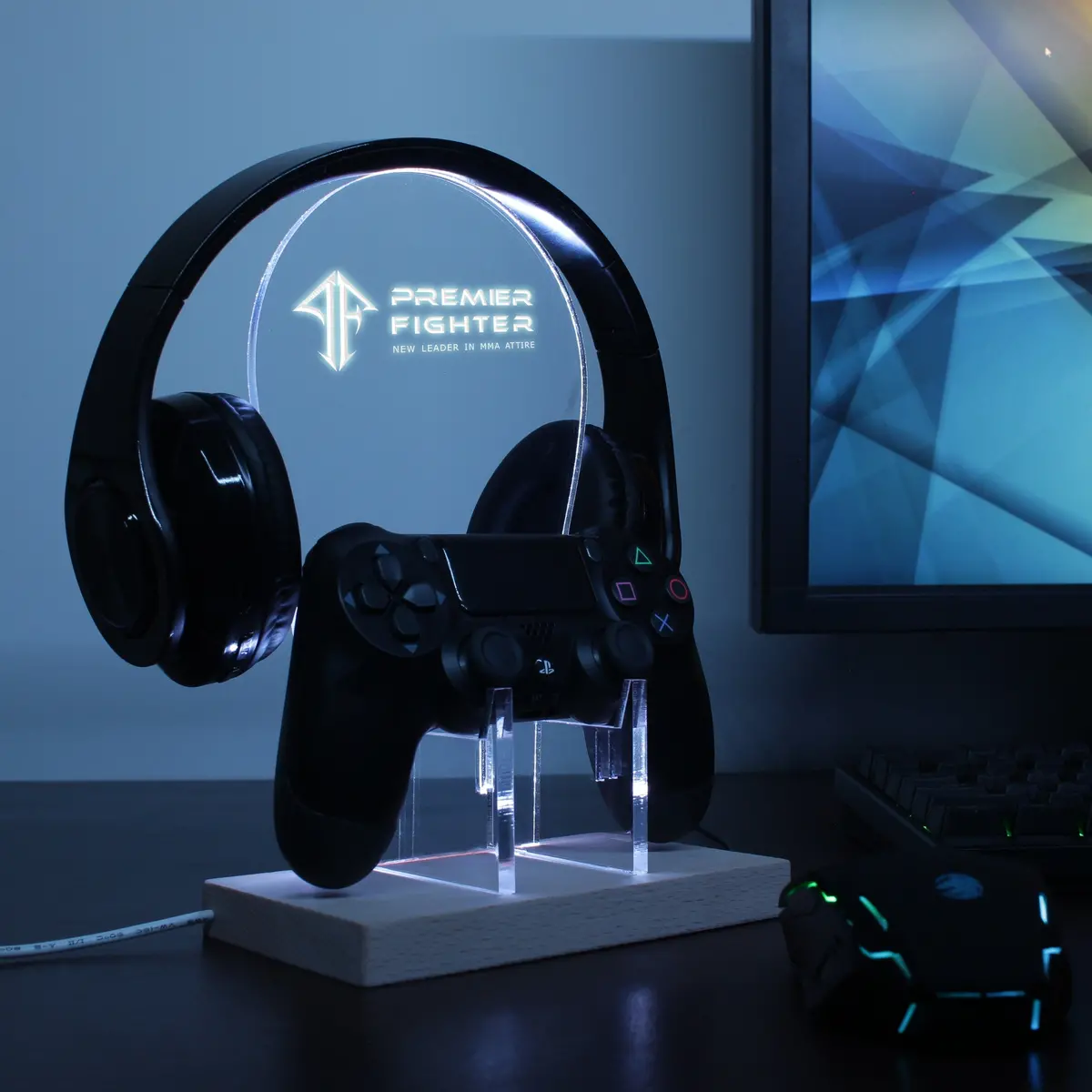 Premier Fighter Led Gaming Headset Controller Stand 1