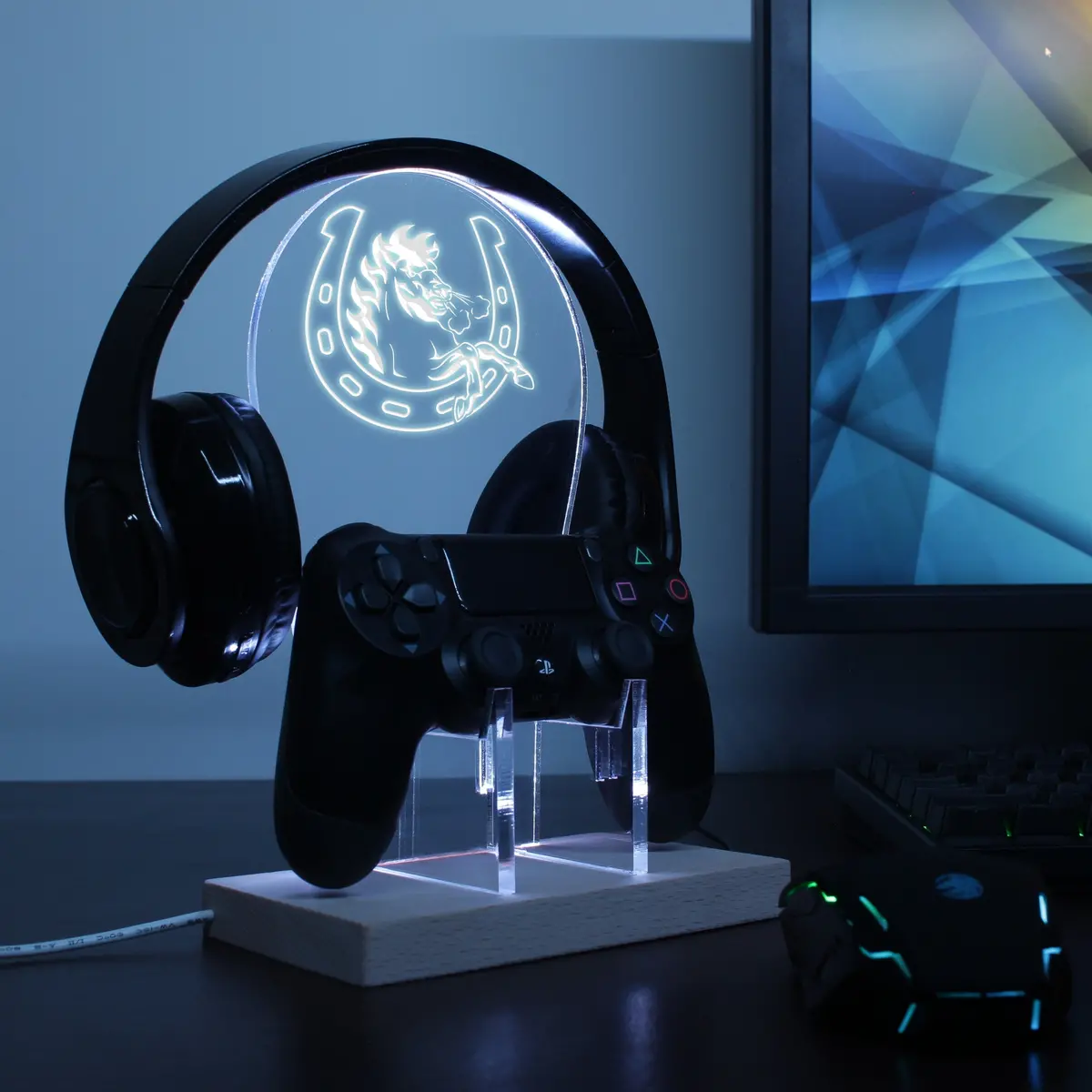 Calgary Stampeders Led Gaming Headset Controller Stand 1