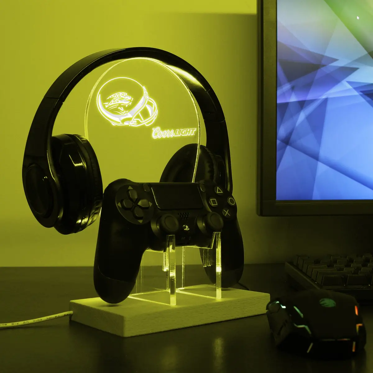 Jacksonville Jaguars Helmet Logo Led Gaming Headset Controller Stand 1