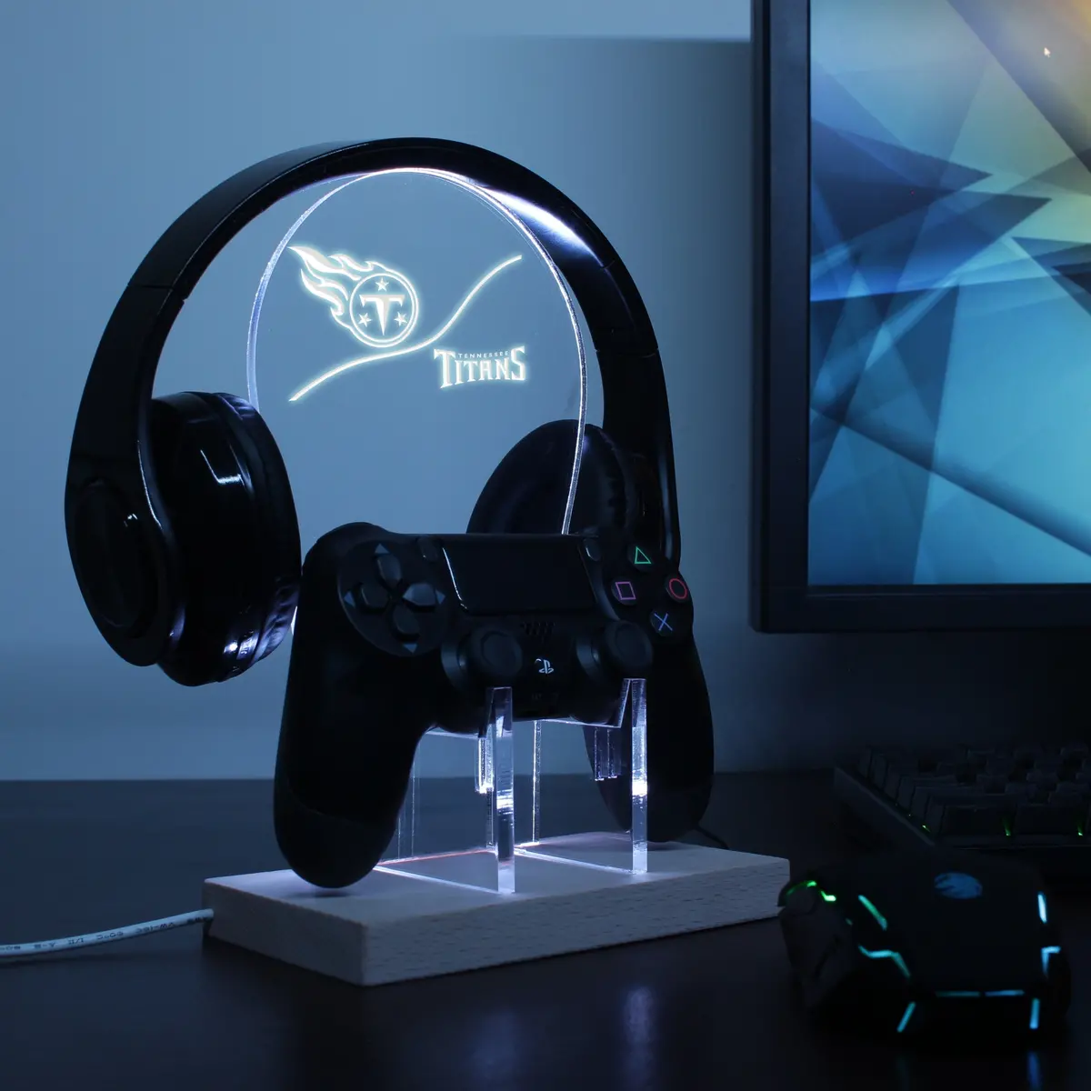 Tennessee Titans Nfl Led Gaming Headset Controller Stand 2