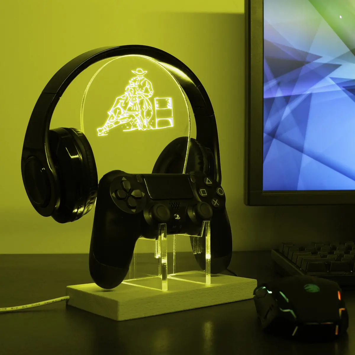 Barrel Racing Led Gaming Headset Controller Stand 1