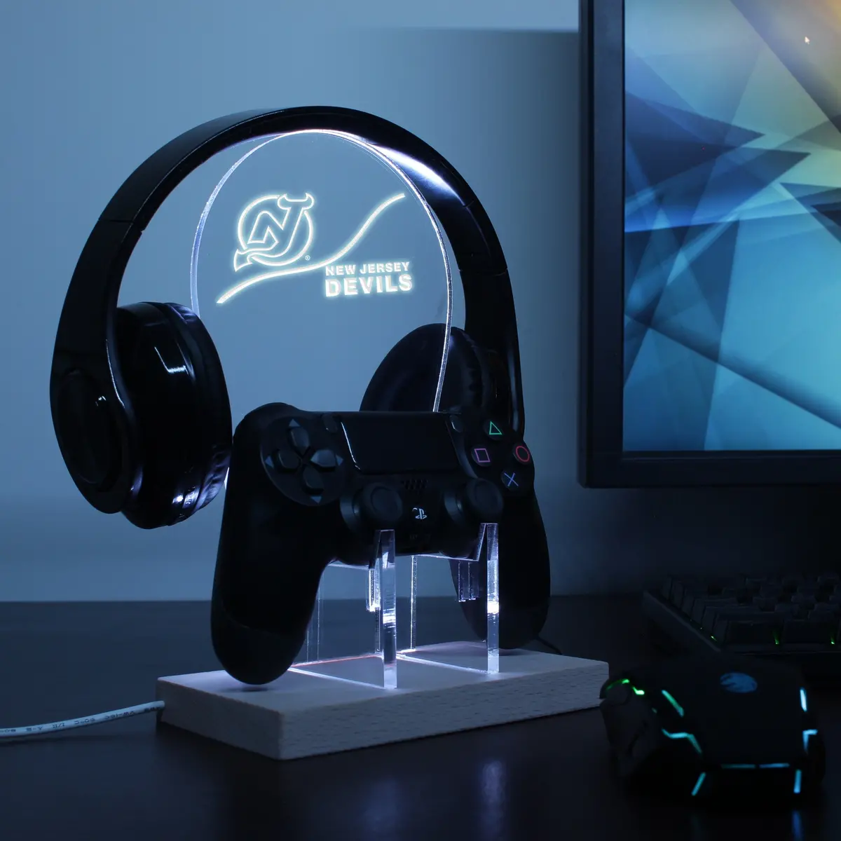 New Jersey Devils Led Gaming Headset Controller Stand 2