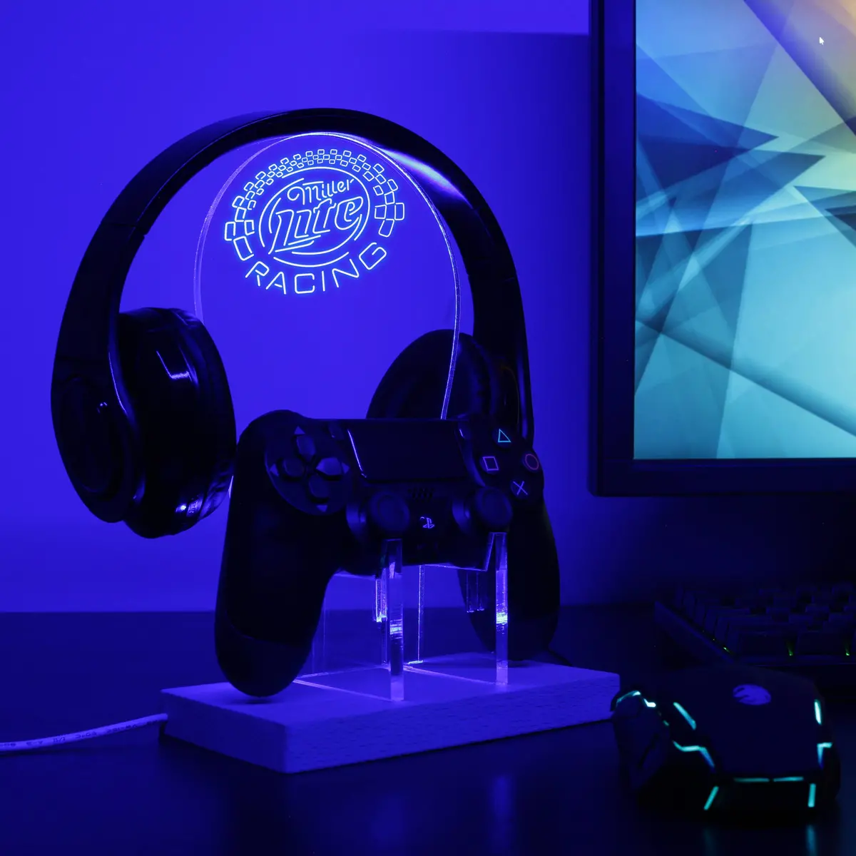 Miller Lite Racing Car Led Gaming Headset Controller Stand 1