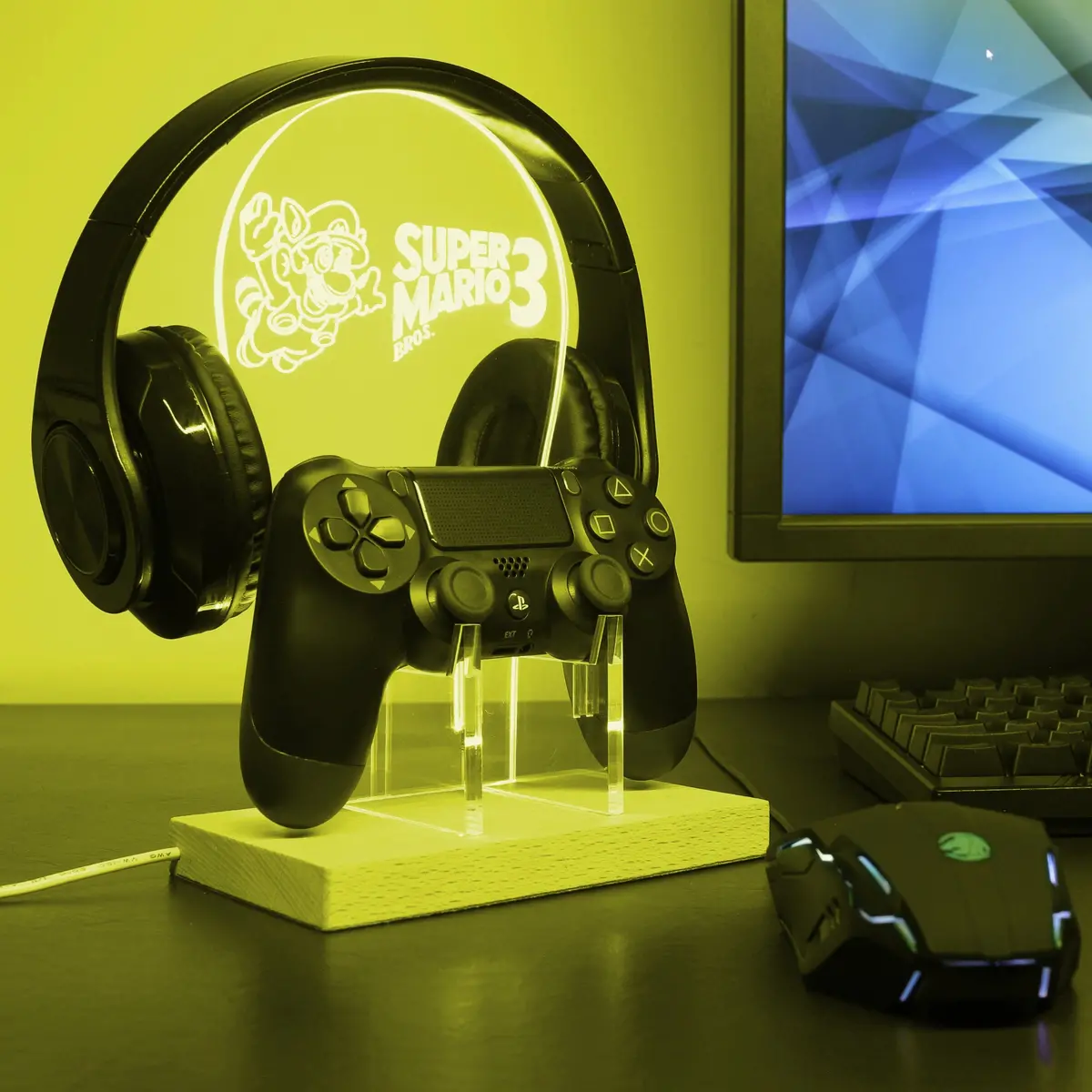 Super Mario Bros 3 Led Gaming Headset Controller Stand 1