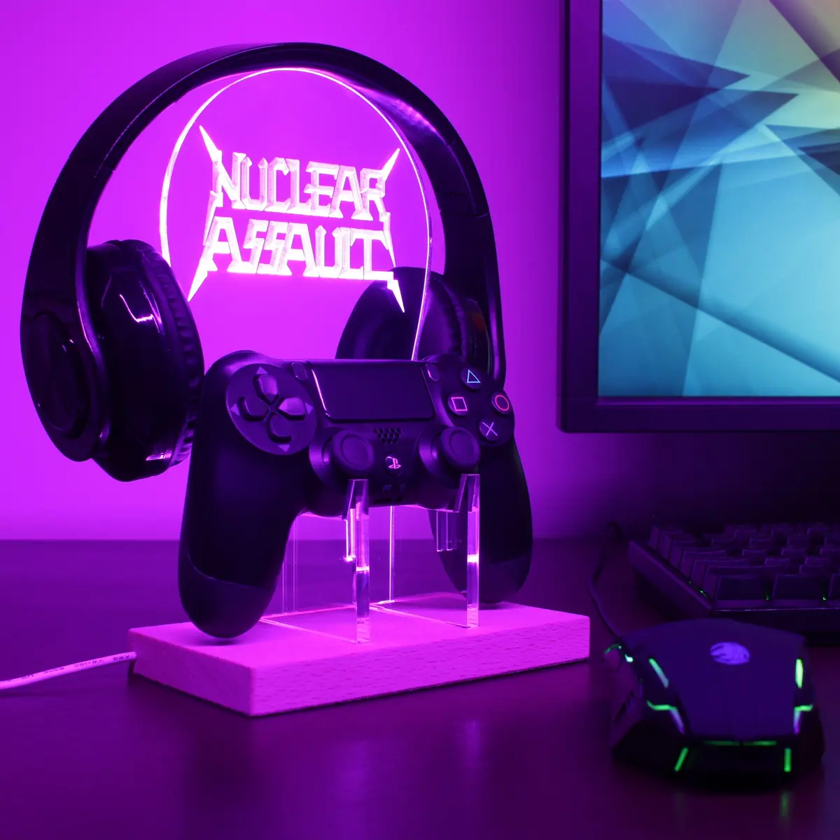 Nuclear Assult Led Gaming Headset Controller Stand 1