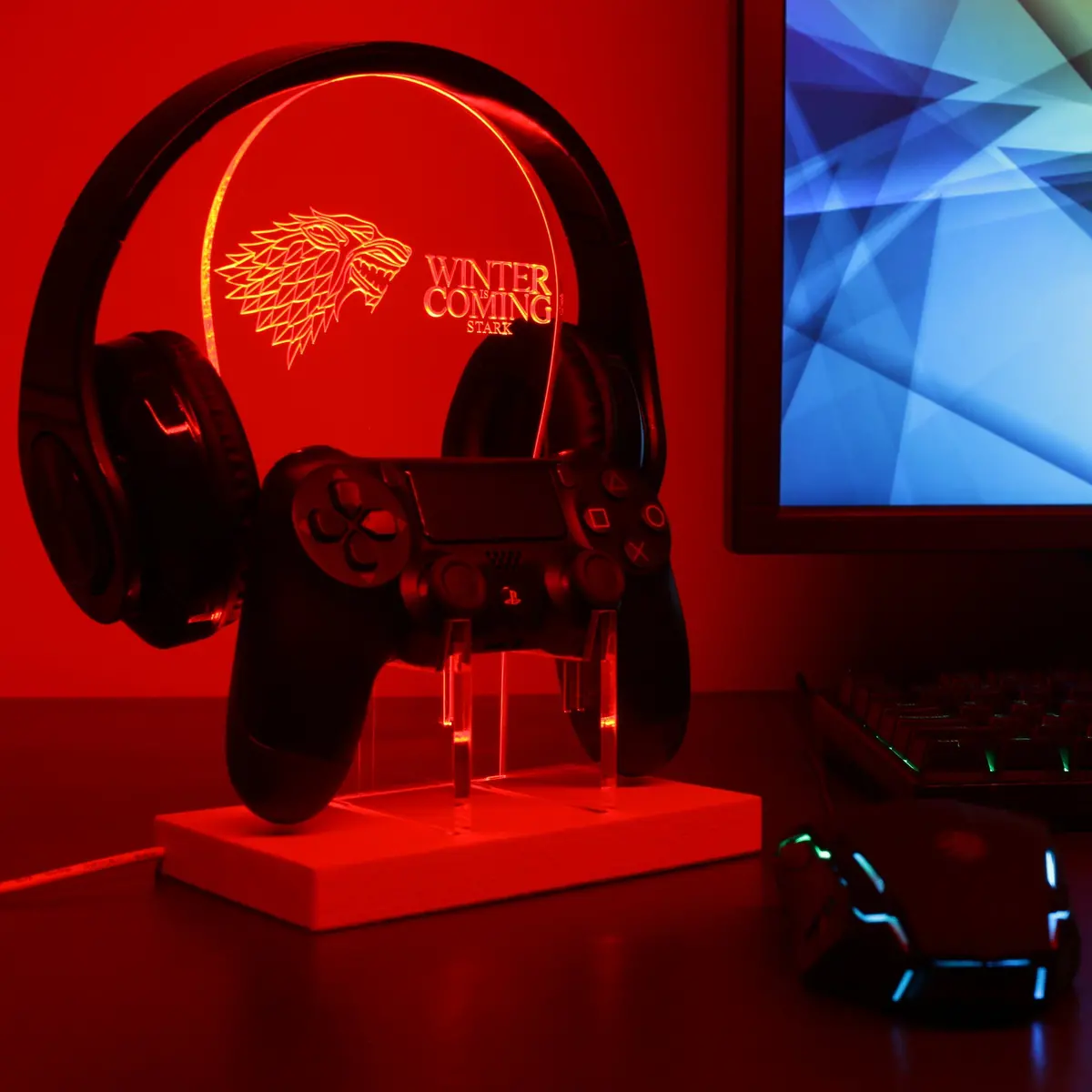 Stark Game Of Thrones Led Gaming Headset Controller Stand 1