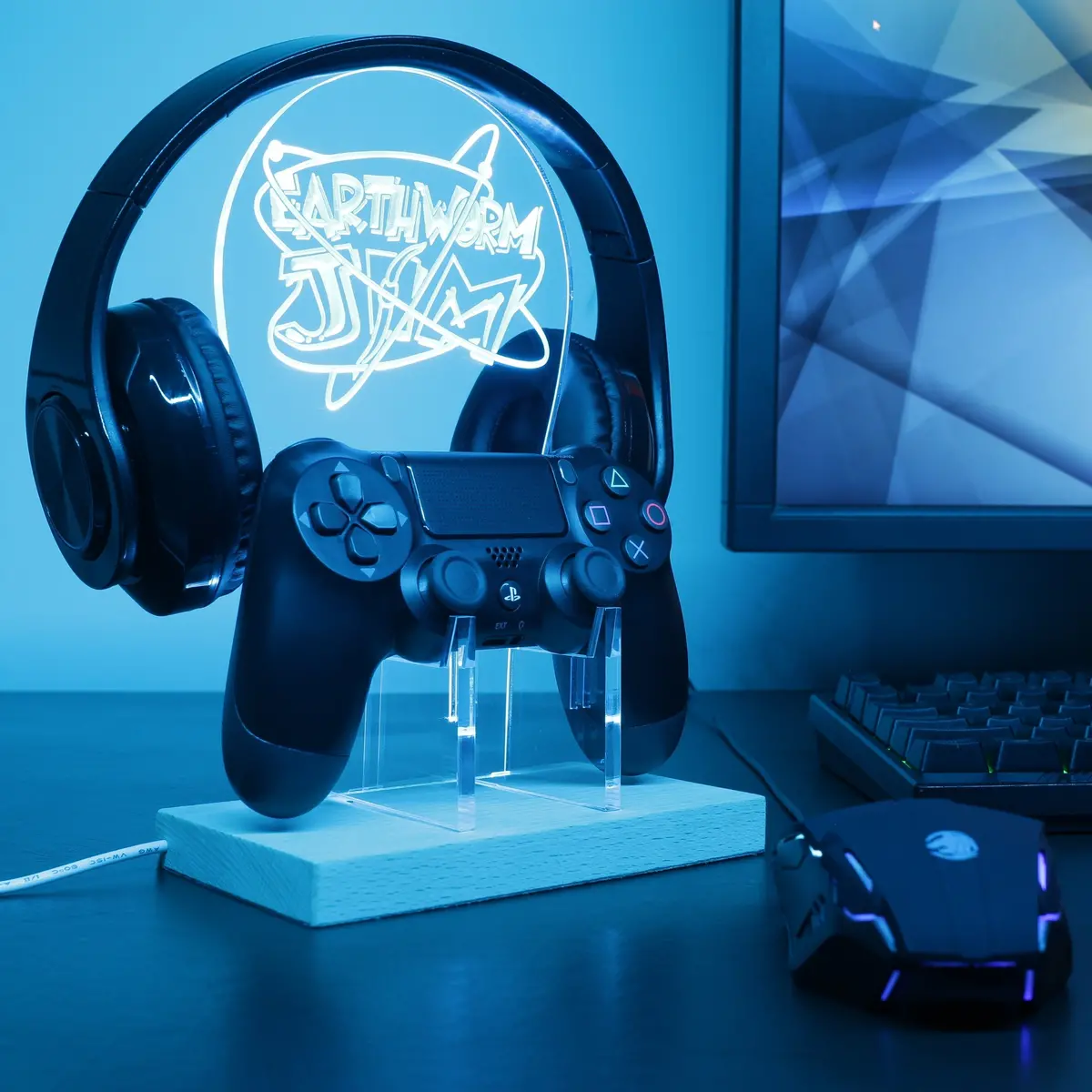 Earthworm Jim Led Gaming Headset Controller Stand 1