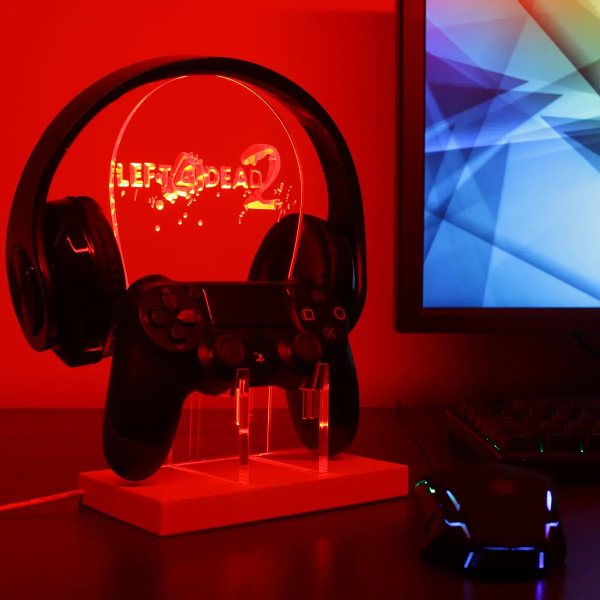 Left 4 Dead 2 Led Gaming Headset Controller Stand 1