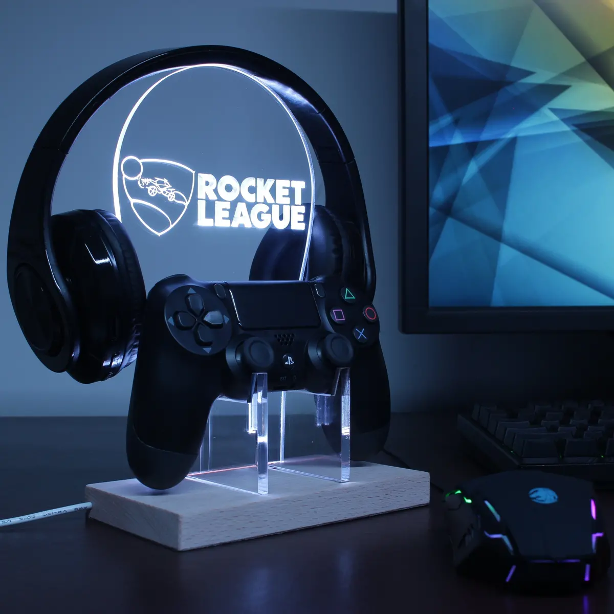 Rocket League Led Gaming Headset Controller Stand 1