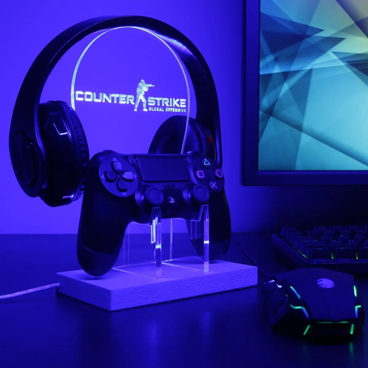 Csgo Led Gaming Headset Controller Stand 1