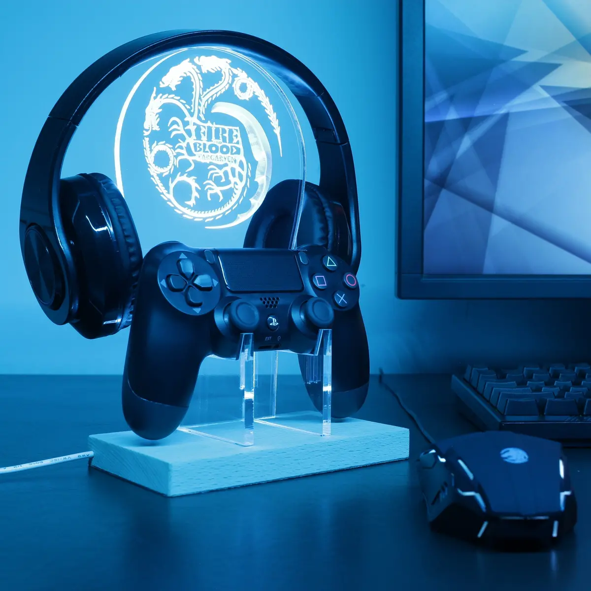 House Of Dragon Led Gaming Headset Controller Stand 1