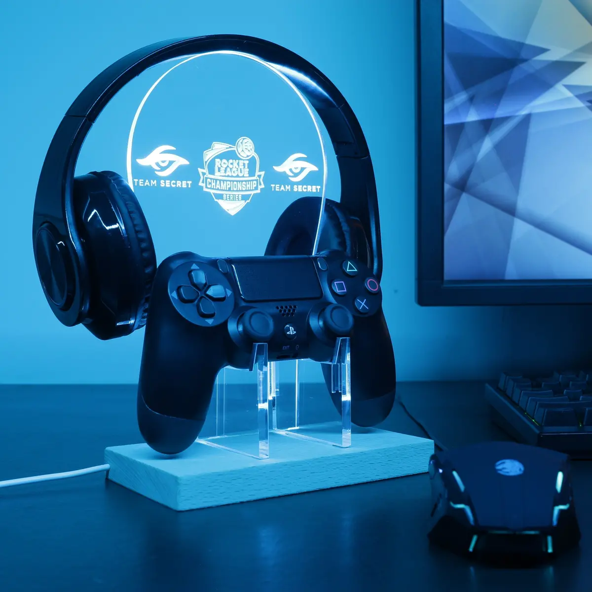 Rocket League Team Secret Led Gaming Headset Controller Stand 1