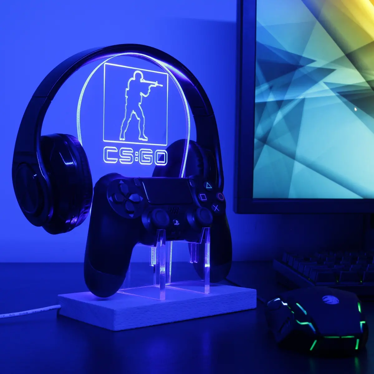 Csgo Led Gaming Headset Controller Stand 1