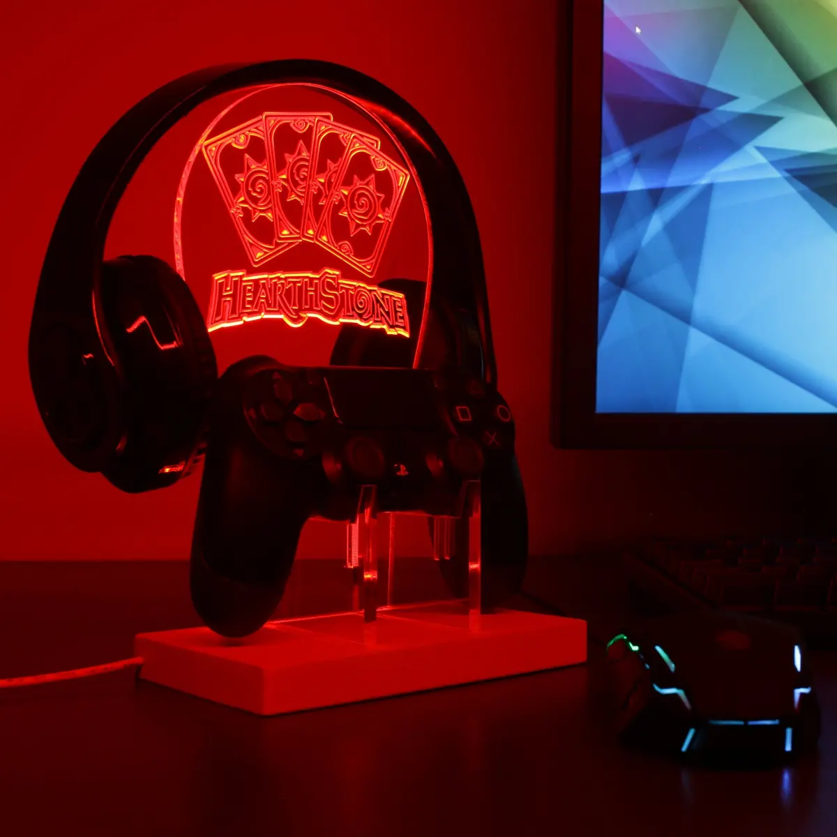 Hearthstone Led Gaming Headset Controller Stand 1