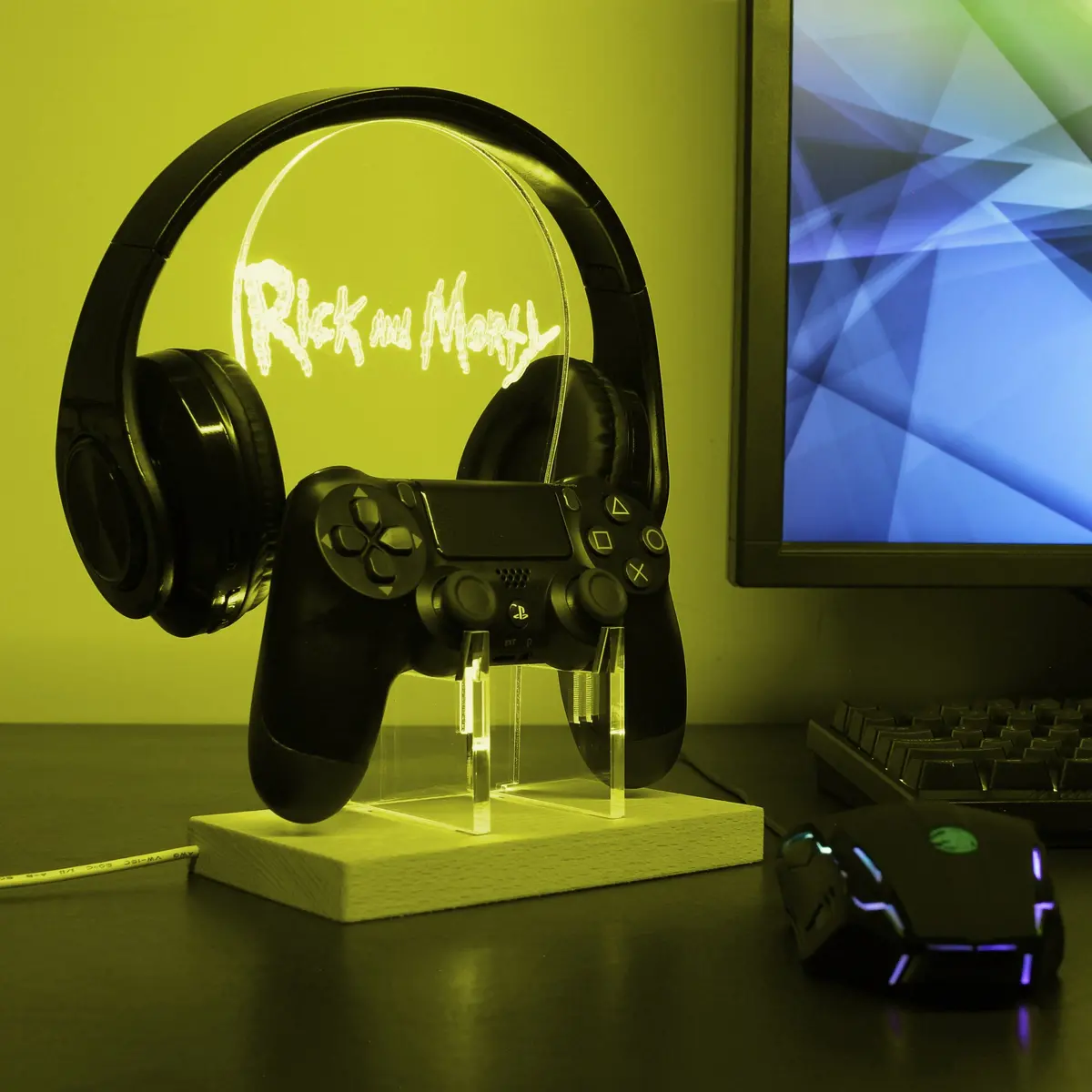 Rick And Morty Led Gaming Headset Controller Stand 1