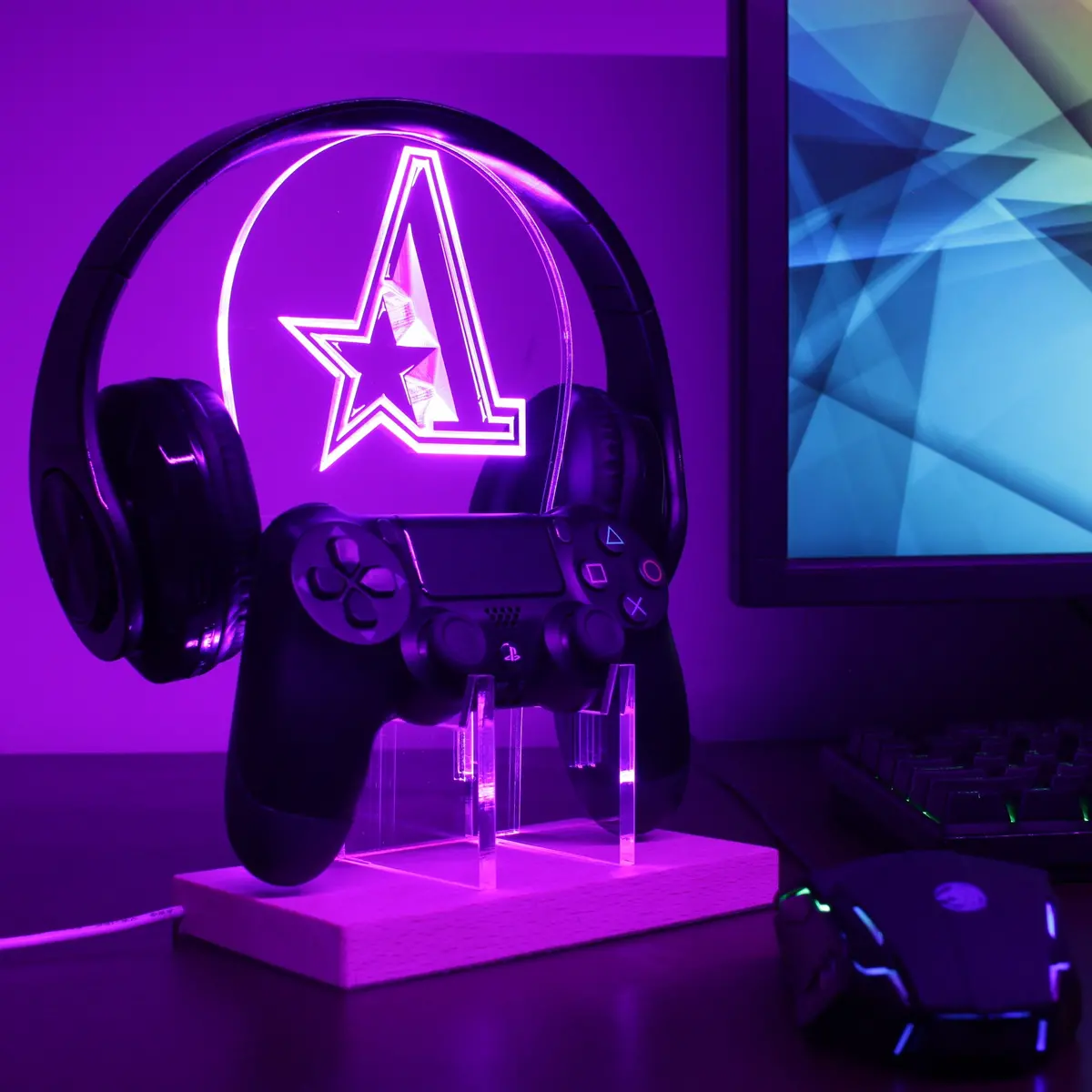 Team Aster Led Gaming Headset Controller Stand 1