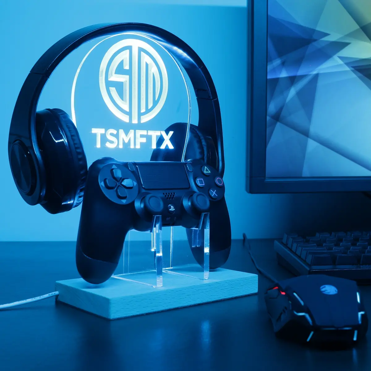 Tsm Team Led Gaming Headset Controller Stand 1