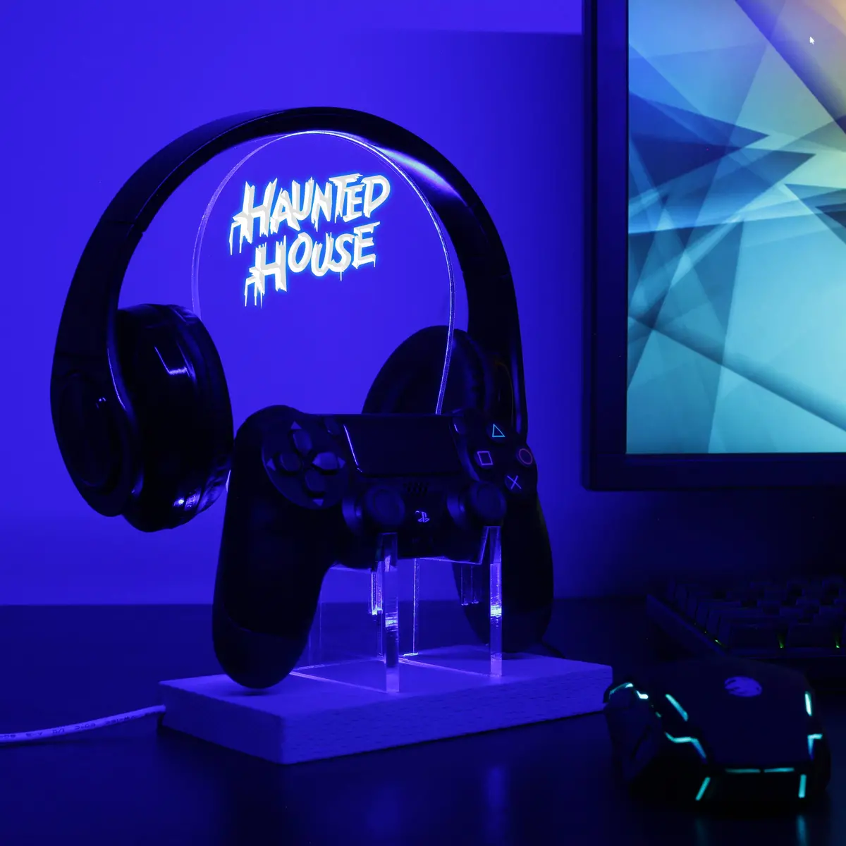 Haunted House Led Gaming Headset Controller Stand 1