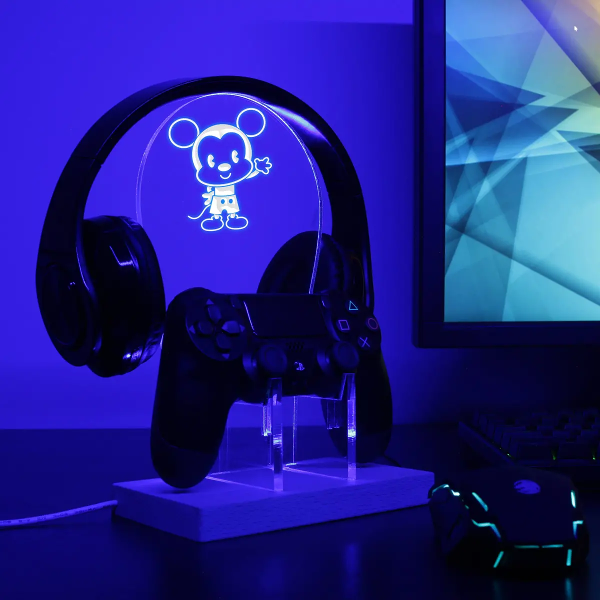 Mickey Led Gaming Headset Controller Stand 1