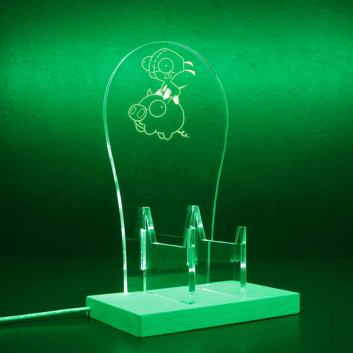 Invader Zim Piggy Rgb Led Gaming Headset Controller Stand 1