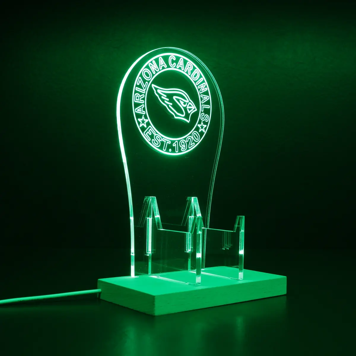 Custom Your Sport Team Arizona Cardinals Est. 1920 Rgb Led Gaming Headset Controller Stand 1