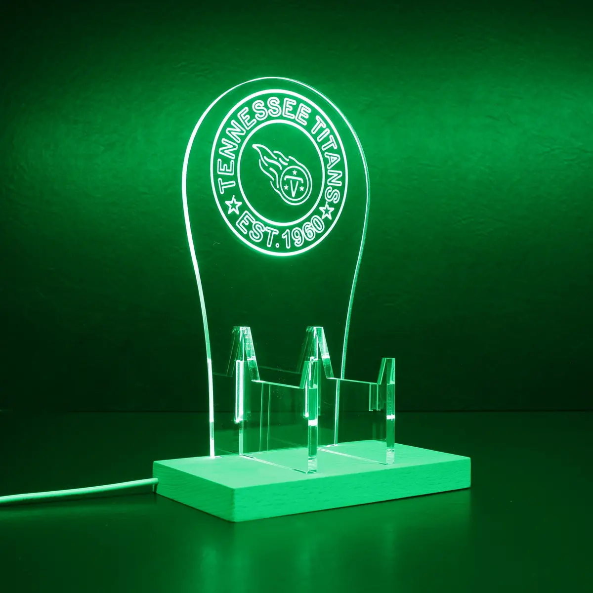 Custom Your Sport Team Tennessee Titans Est. 1960 Rgb Led Gaming Headset Controller Stand 1
