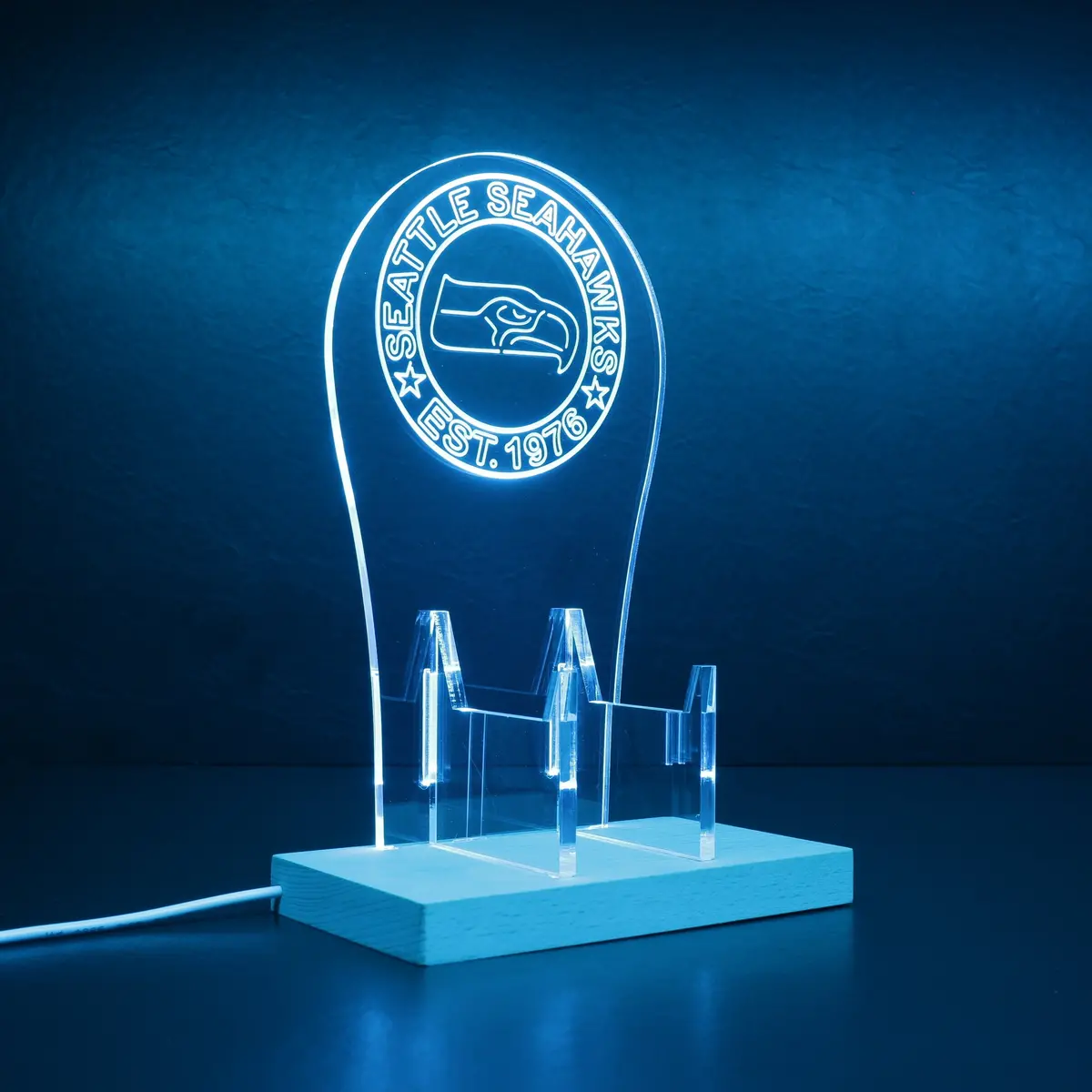Custom Your Sport Team Seattle Seahawks Est. 1976 Rgb Led Gaming Headset Controller Stand 2