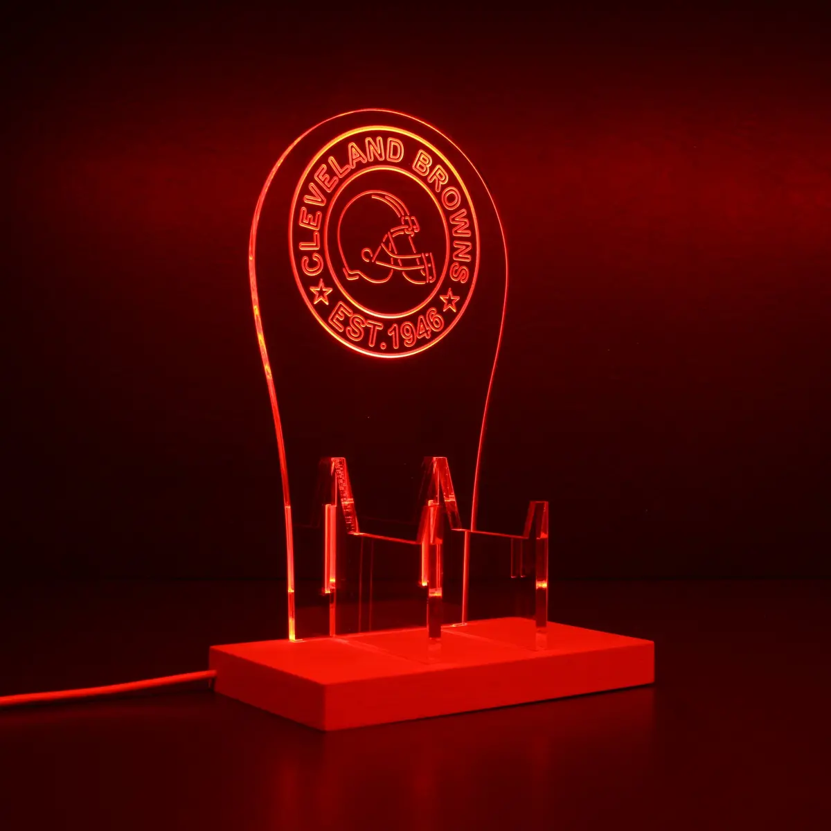 Custom Your Sport Team Cleveland Browns Est. 1946 Rgb Led Gaming Headset Controller Stand 1