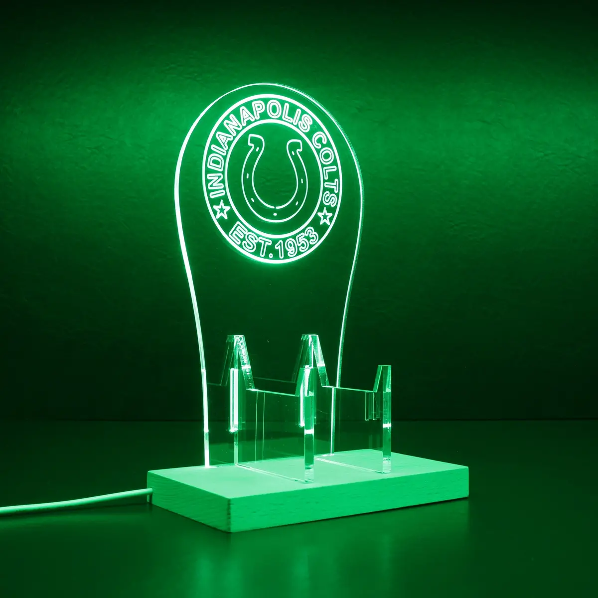 Custom Your Sport Team Indianapolis Colts Est. 1953 Rgb Led Gaming Headset Controller Stand 1