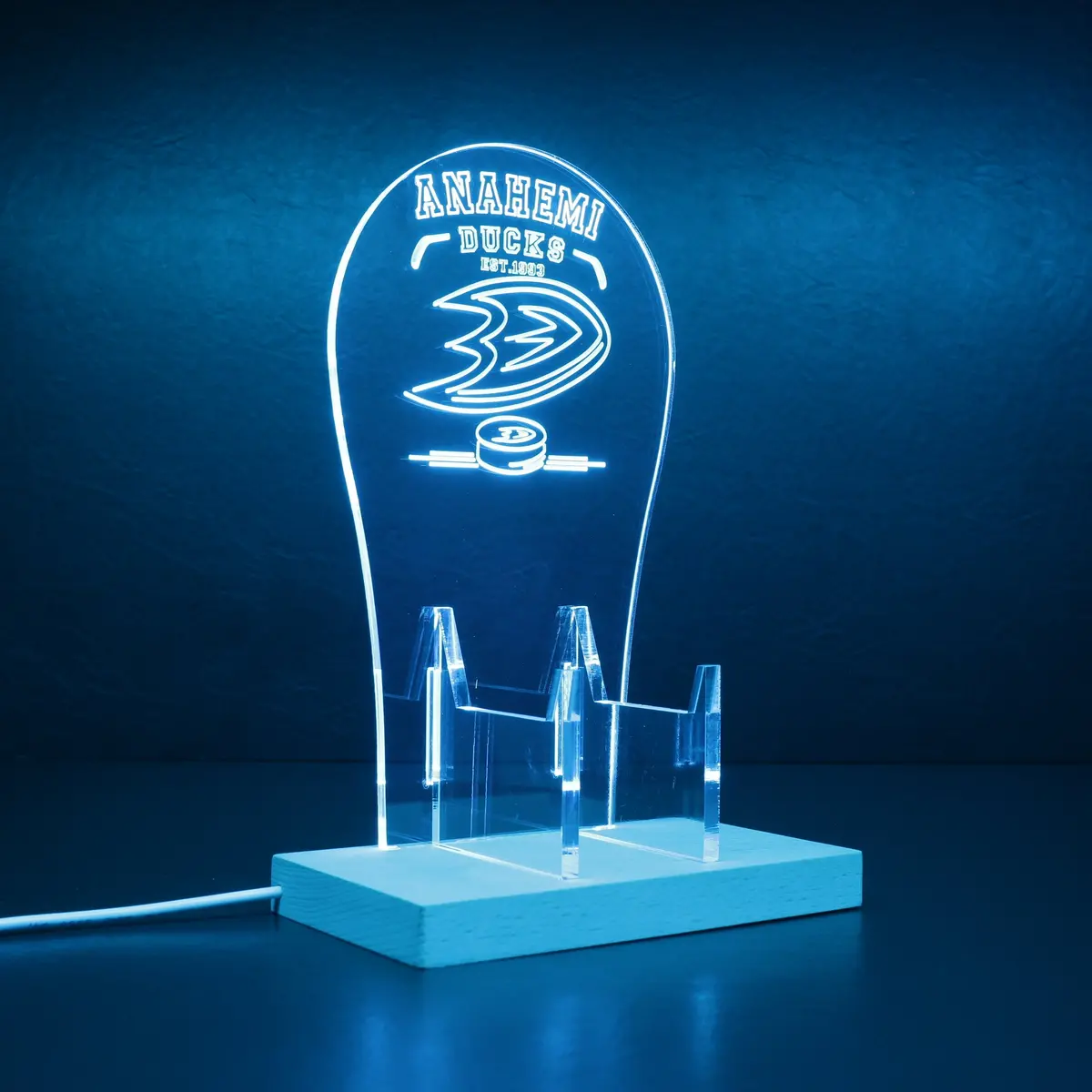 Custom Your Sport Team Anahemi Ducks Est. 1993 Rgb Led Gaming Headset Controller Stand 1