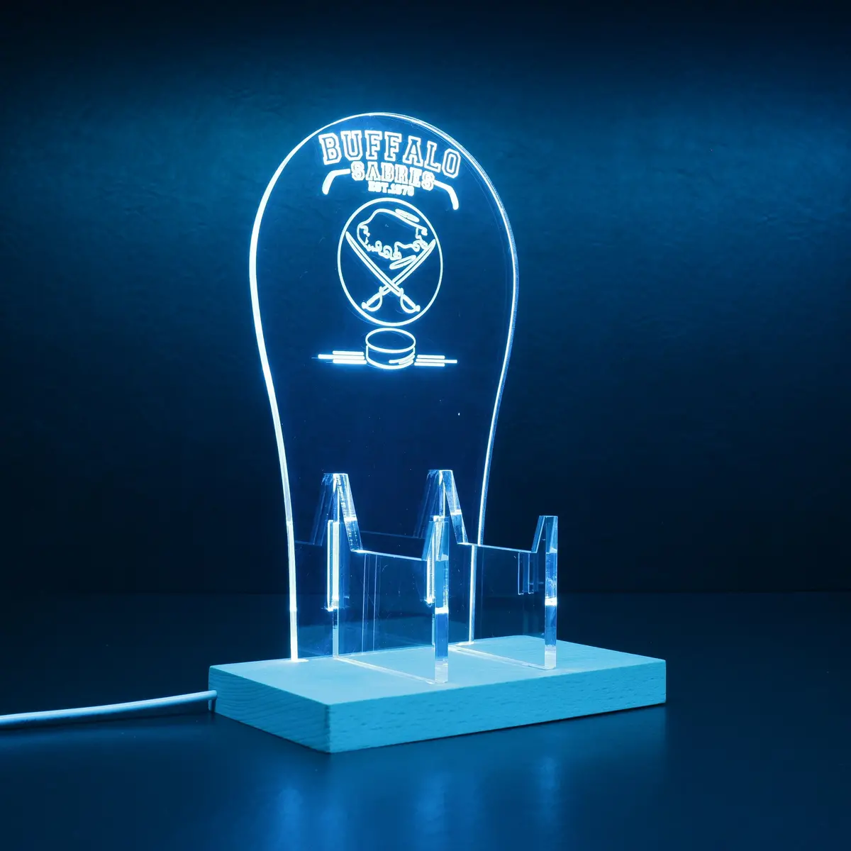 Custom Your Sport Team Buffalo Sabres Est. 1970 Rgb Led Gaming Headset Controller Stand 2