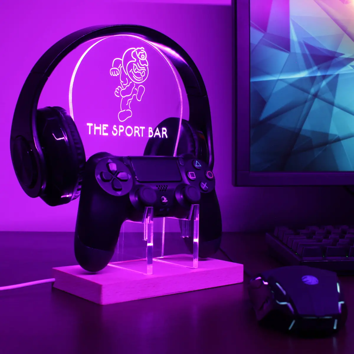 Ohio State Buckeyes Brutus Personalized Rgb Led Gaming Headset Controller Stand 1