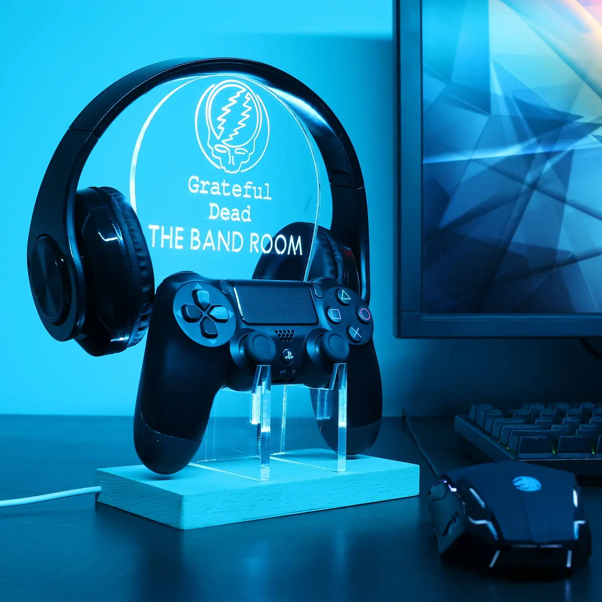 Grateful Dead Custom Rgb Led Gaming Headset Controller Stand 1