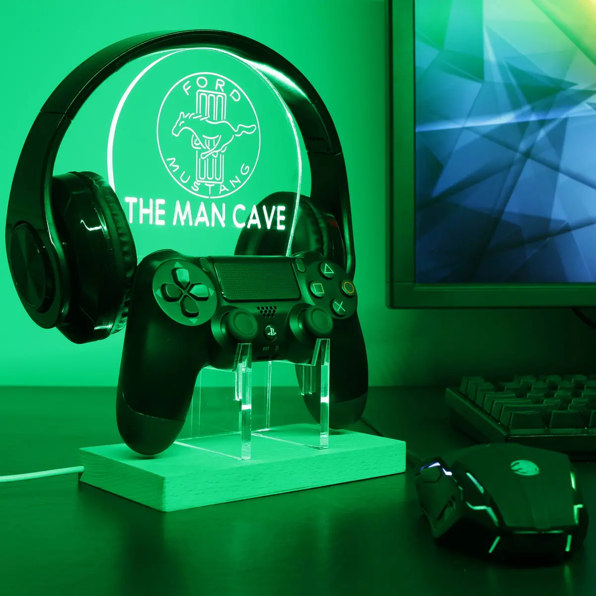 Ford Mustang Custom Rgb Led Gaming Headset Controller Stand 1