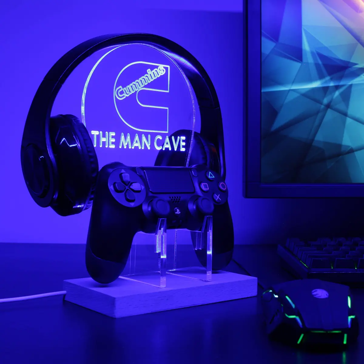 Cummins Truck Custom Personalized Rgb Led Gaming Headset Controller Stand 1