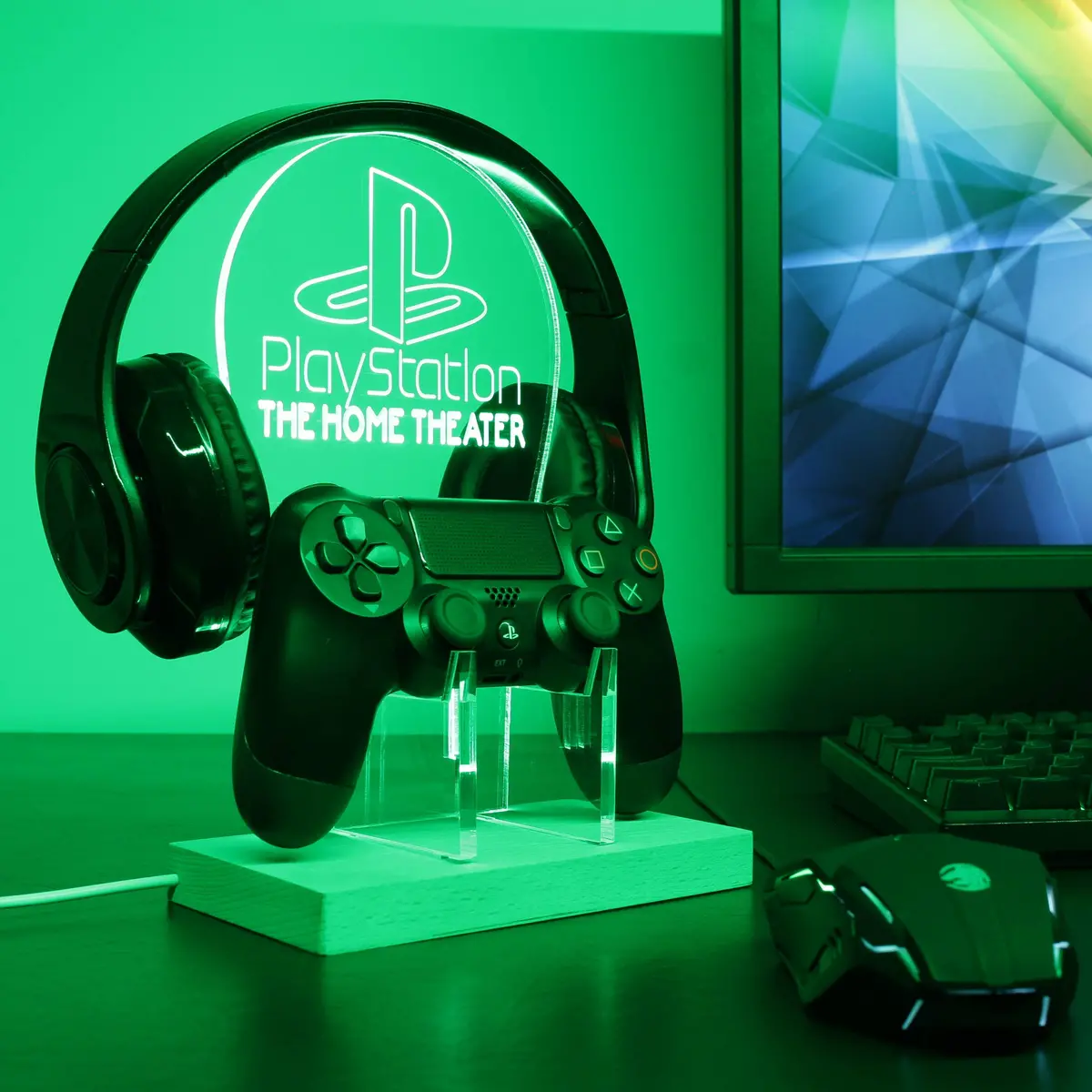 Personalized Playstation Rgb Led Gaming Headset Controller Stand 1