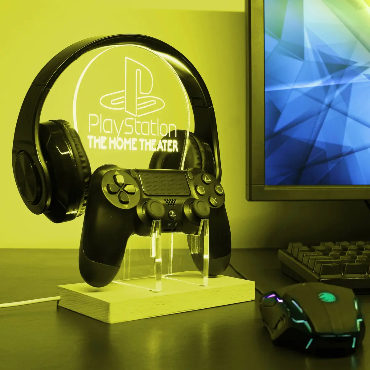 Personalized Playstation Rgb Led Gaming Headset Controller Stand 2