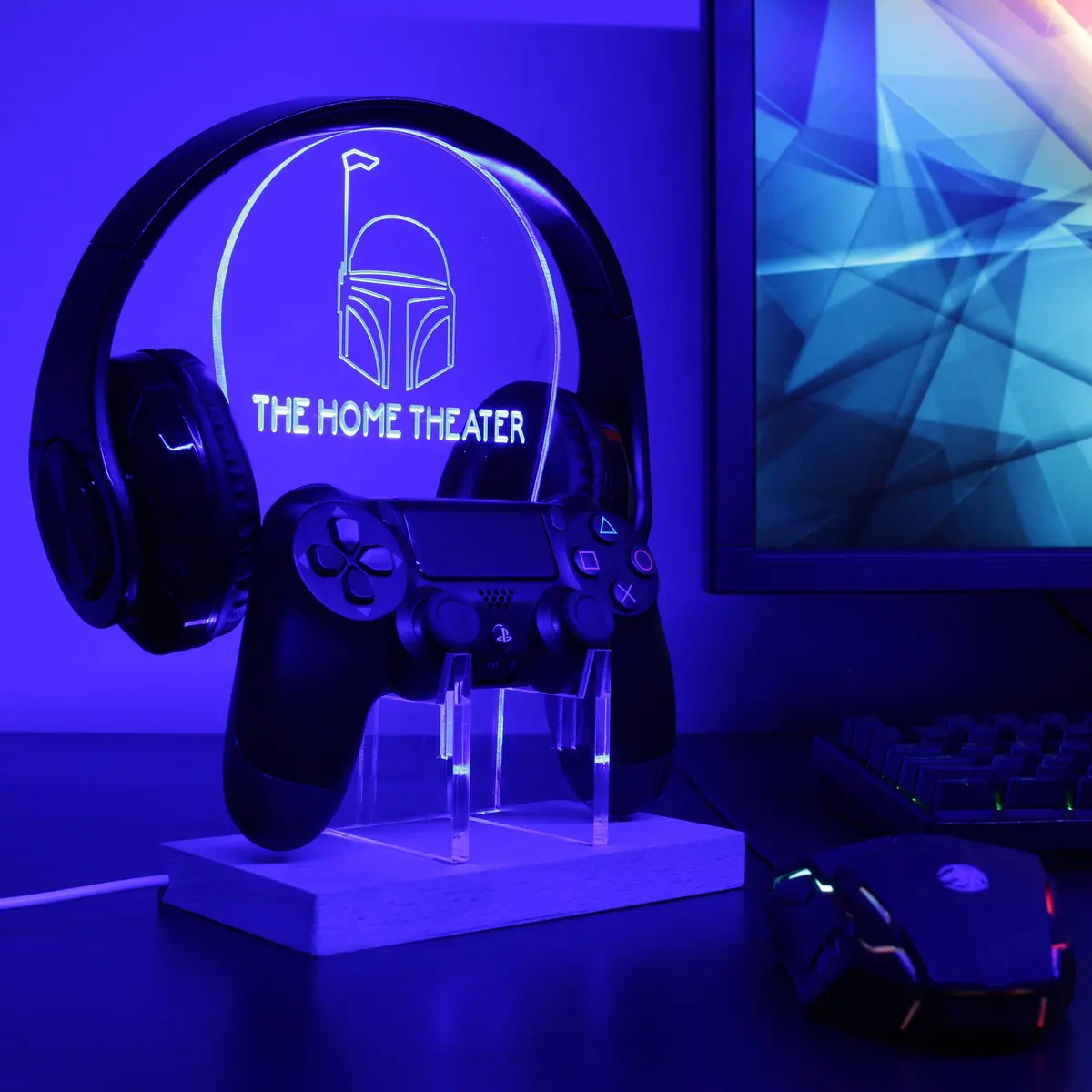 Star Wars Boba Fett Custom Rgb Led Gaming Headset Controller Stand 1