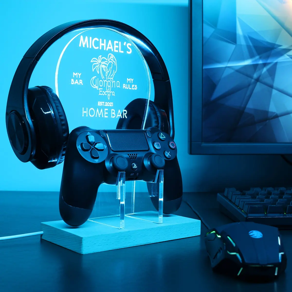 Corona Extra Custom Rgb Led Gaming Headset Controller Stand 2