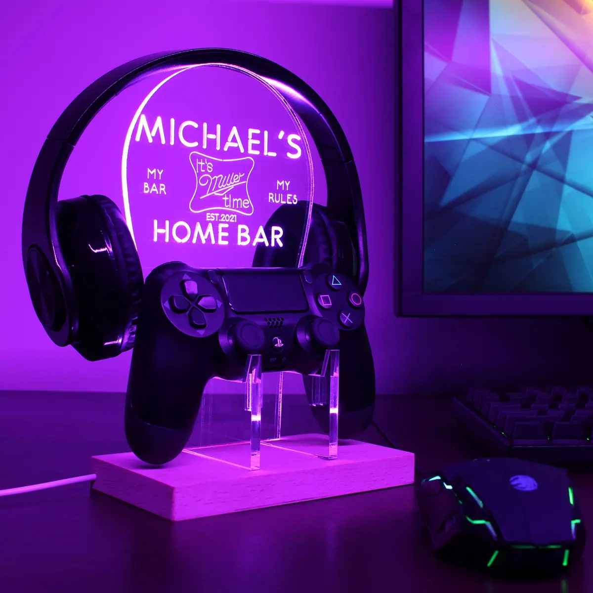 It's Miller Time Rgb Led Gaming Headset Controller Stand 1