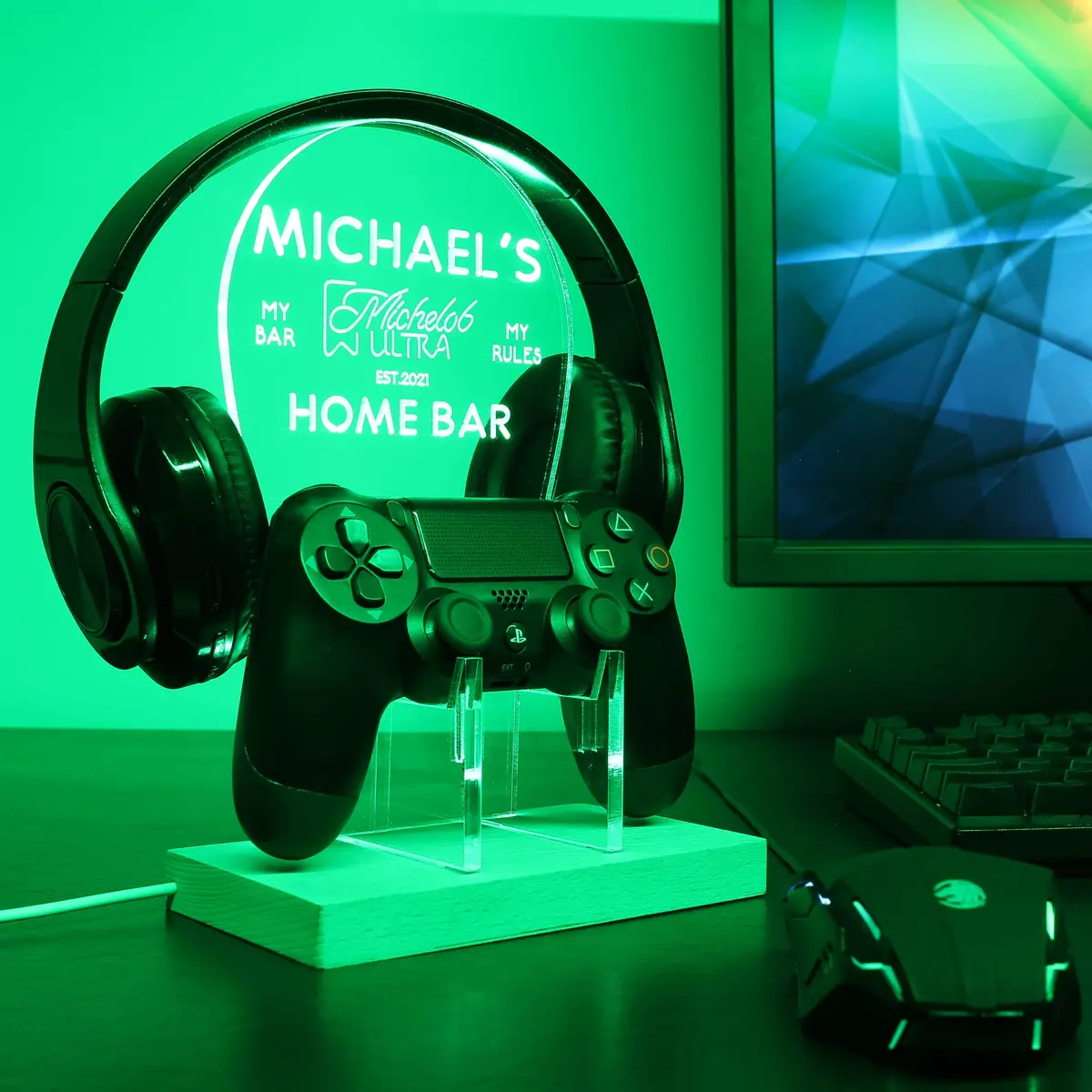 Michelob Ultra Rgb Led Gaming Headset Controller Stand 1