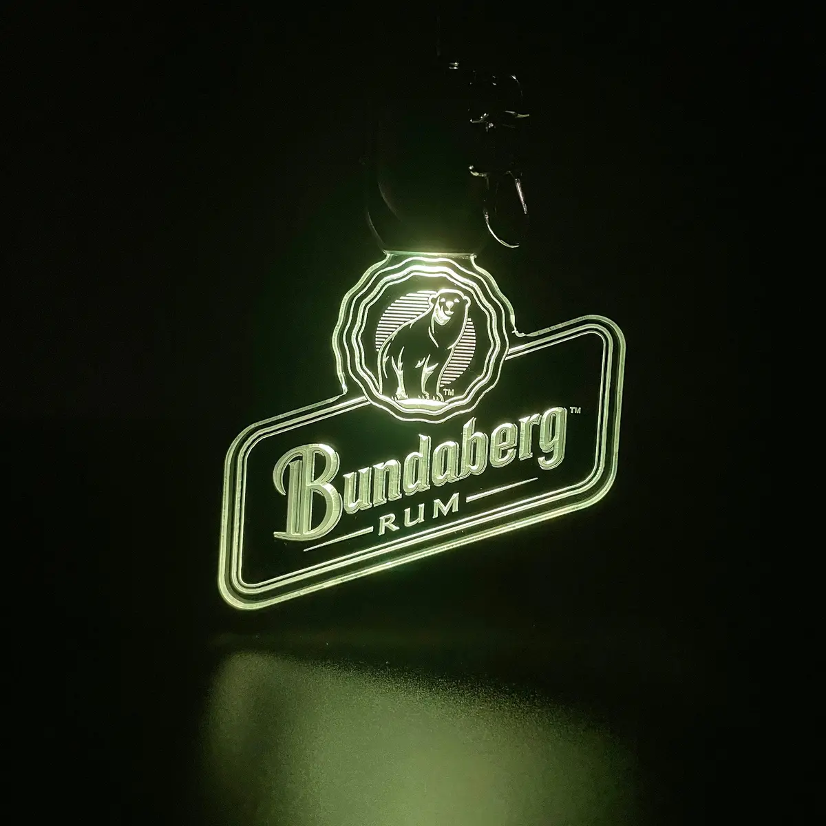 Bundaberg Rum Led Light Acrylic Keychain , Christmas Tree Ornament 1