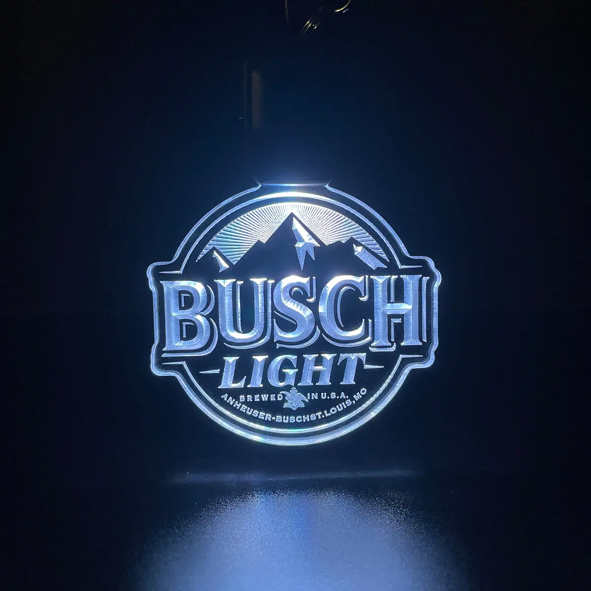 Busch Light Mountain Led Light Acrylic Keychain , Christmas Tree Ornament 1